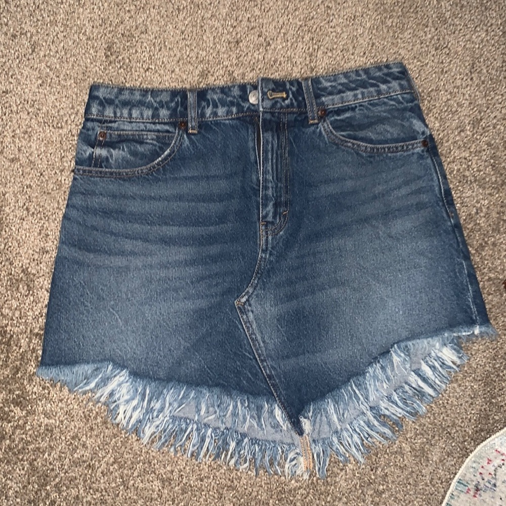 FREE PEOPLE BAILEY DENIM MINI SKIRT 28 NWT